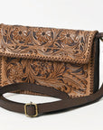 OHA119A Ohlay Western Genuine Leather Hand Tooled Women  Crossbody Bags