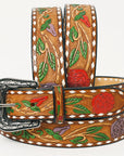 American Darling  Beautifully Hand Tooled Genuine American Leather Belt Men and  Women