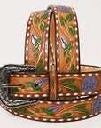 American Darling  Beautifully Hand Tooled Genuine American Leather Belt Men and  Women