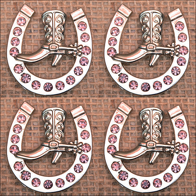Western Screw Back Concho Amethyst Horseshoe Boots Crystals Headstall