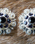 Western Screw Back Conchopurple Berry Crystals Headstall Cowgirl 1 In
