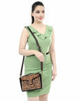 American Darling Adbga557 Cross Body I Hand Tooled Genuine Leather Women Bag Western Handbag Purse