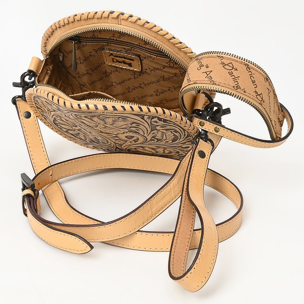 American Darling Canteen Hand Tooled Genuine Leather Women Bag Western Handbag Purse