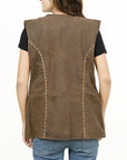 American Darling Genuine Vintage leather Hand tooled hand carved Women Blazer shirt jacket dress ladies girl