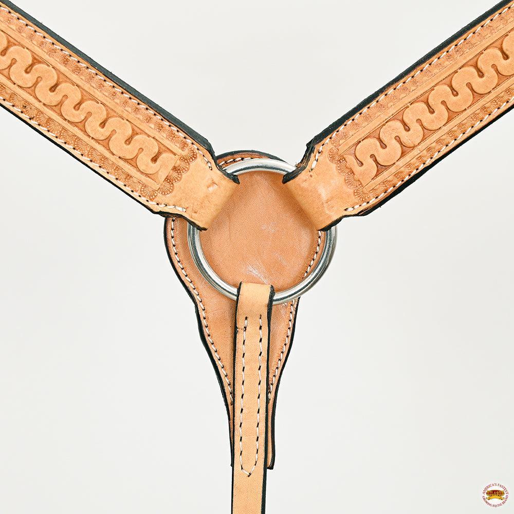 HILASON Western Horse Genuine American Leather Headstall &amp; Breast Collar Set Tan