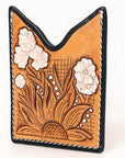 American Darling Floral Women & Men Hand Carved Genuine Leather Card Holder