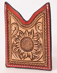 American Darling Floral Women & Men Hand Carved Genuine Leather Card Holder