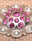 Western Screw Back Concho Fuchsia Berry Crystals Headstall Cowgirl 1.5 In