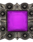 Western Screw Back Concho Lavender Square Crystal Headstall Cowgirl Tack