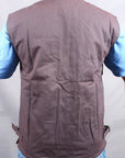 HILASON Outerwear Men's Vest Lightweight Waterproof Oilskin Jacket Sleeveless Brown