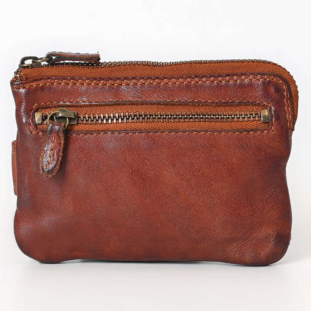 Spaghetti Western Swc436Cg Coin Purse Vintage Handmade Drum Dyed Genuine European Cowhide Leather Women Bag Western Handbag Purse