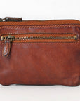 Spaghetti Western Swc436Cg Coin Purse Vintage Handmade Drum Dyed Genuine European Cowhide Leather Women Bag Western Handbag Purse