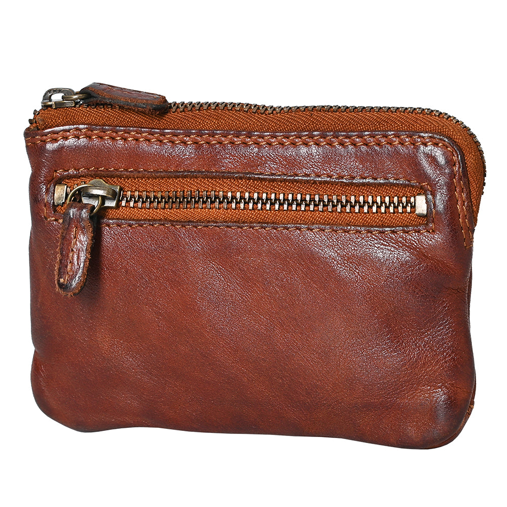 Spaghetti Western Swc436Cg Coin Purse Vintage Handmade Drum Dyed Genuine European Cowhide Leather Women Bag Western Handbag Purse