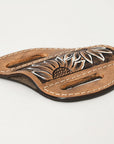 Hilason Leather Angled Knife Scabbard Sheath Cover Floral Tooled