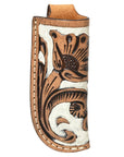 Med-Lrg Hilason Western Floral Stylish Design Geniune Leather Knife Holder