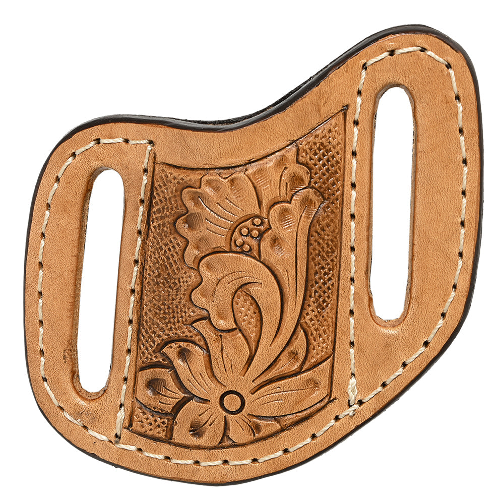 Hilason Leather Angled Knife Scabbard Sheath Cover Floral Tooled