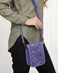 American Darling Cell Phone Holder Hand Tooled Genuine Leather women bag western handbag purse