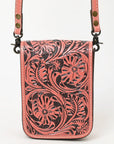 American Darling Cell Phone Holder Hand Tooled Genuine Leather women bag western handbag purse