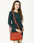 American Darling ADBG1137A Clutch Hand Tooled Genuine Leather women bag western handbag purse