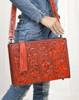 American Darling Hand Tooled Genuine Leather Women Bag Western Handbag Purse