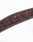 Bar H Equine Horse Genuine Leather Floral Carved Tack Set Dark Brown