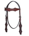 Bar H Equine Western Leather Horse Tack Set Basket Weave Tooled Dark Brown
