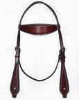 Bar H Equine Western Genuine Leather Horse Tack Set Dark Brown