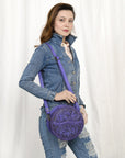 American Darling Canteen Hand Tooled Genuine Leather Women Bag Western Handbag Purse
