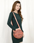 American Darling Canteen Hand Tooled Genuine Leather Women Bag Western Handbag Purse