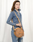 American Darling Canteen Hand Tooled Genuine Leather Women Bag Western Handbag Purse