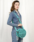 American Darling Canteen Hand Tooled Genuine Leather Women Bag Western Handbag Purse