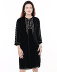 American Darling ADDR006 100% Cotton Denim Women Shirt Jacket Dress Ladies Girl Top Black