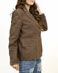 Genuine Vintage Leather Shirt Blazer for Women
