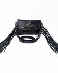 Spaghetti Western SWC147BLK Envelope Vintage Handmade Drum Dyed Genuine European Cowhide Leather Women Bag Western Handbag Purse