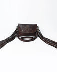 Spaghetti Western SWC147BRN Envelope Vintage Handmade Drum Dyed Genuine European Cowhide Leather Women Bag Western Handbag Purse