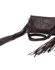 Spaghetti Western SWC147BRN Envelope Vintage Handmade Drum Dyed Genuine European Cowhide Leather Women Bag Western Handbag Purse