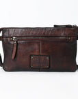 Spaghetti Western Swc192Brn Cross Body I Vintage Handmade Drum Dyed Genuine European Cowhide Leather Women Bag Western Handbag Purse