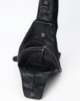 Spaghetti Western Swc202Blk Sling Vintage Handmade Drum Dyed Genuine European Cowhide Leather Women Bag Western Handbag Purse