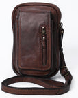 Spaghetti Western Swc210Brn Sling Vintage Handmade Drum Dyed Genuine European Cowhide Leather Women Bag Western Handbag Purse