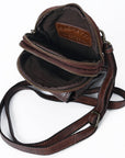 Spaghetti Western Swc210Brn Sling Vintage Handmade Drum Dyed Genuine European Cowhide Leather Women Bag Western Handbag Purse