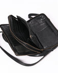 Spaghetti Western Swc213Blk Sling Vintage Handmade Drum Dyed Genuine European Cowhide Leather Women Bag Western Handbag Purse