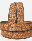 BAR H EQUINE Western Genuine Leather Men And Women Belt Floral