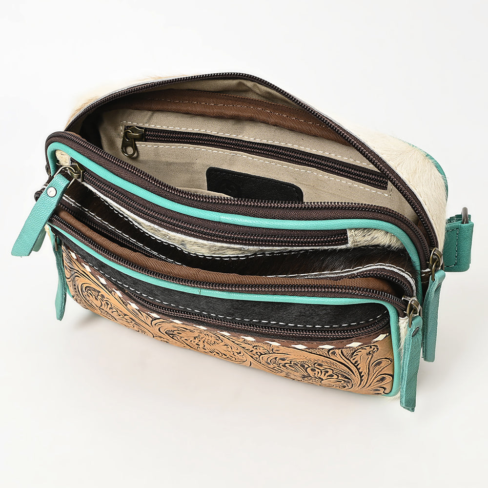 Ohlay Bags OHG183C Fanny Pack Hand Tooled Hair-On Genuine Leather Women Bag Western Handbag Purse