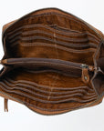 Spaghetti Western SWM107 Wristled Vintage Handmade Drum Dyed Genuine European Cowhide Leather Women Bag Western Handbag Purse