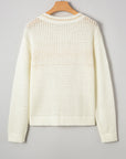 BEACH Hollow Out Knit Dolman Sleeve Sweater