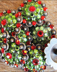 Western Screw Back Concho Green Siam Crystal Bling Headstall Tack Cowgirl