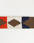 BAR H EQUINE Western Genuine Leather Men And Women Brown Belt Embroidered Red Blue & White