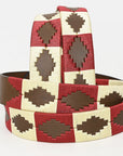 BAR H EQUINE Western Genuine Leather Men And Women Brown Belt Embroidered Maroon & Beige