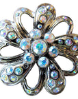 Crystal Rhinestone Bling Conchos W/ Ab Stone Floral Design Nickle Finish