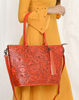 American Darling Tote Hand Tooled Genuine Leather Women Bag Western Handbag Purse